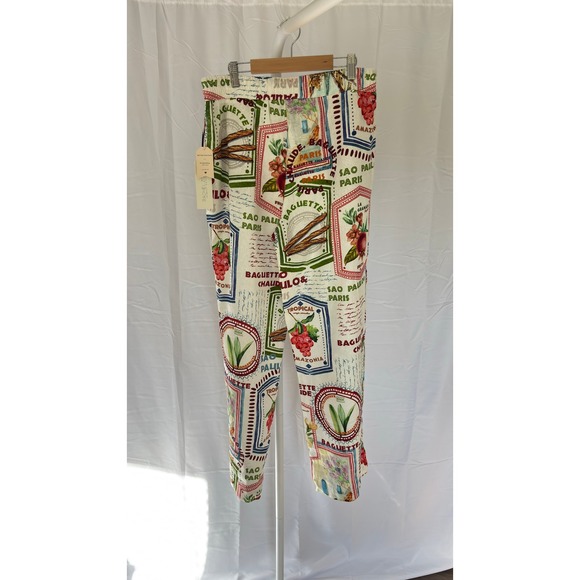 NWT Rachel‎ Zoe Paris Sao Paulo Baguette Print Wide Leg Pants Size M - Picture 9 of 10